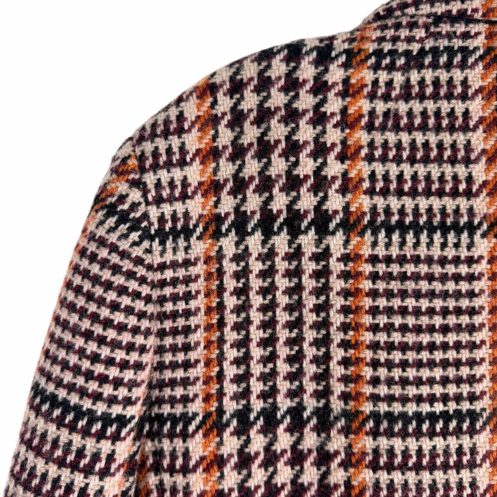 J. Crew Wool Blend Single Breasted Topcoat Cabernet Plaid Size 6 - Picture 11 of 12